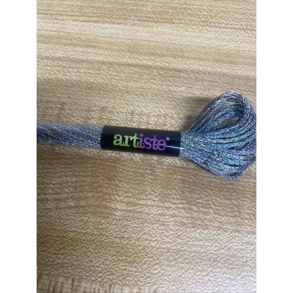 Lot Of 10 Artiste Embroidery Thread Floss New Glitter Metalic Multicolor Pack